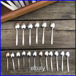 MidCentury Viners Corinth EPNS A1 Silver Plated 56 Piece Cutlery Set For 6