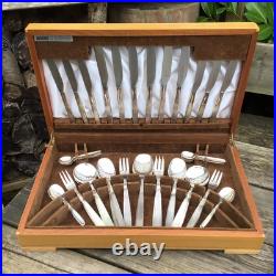 MidCentury Viners Corinth EPNS A1 Silver Plated 56 Piece Cutlery Set For 6