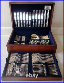 NEW Carrs of Sheffield 124 Piece Silver Plate Chelsea Canteen of Kings Cutlery