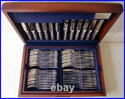 NEW Carrs of Sheffield 124 Piece Silver Plate Chelsea Canteen of Kings Cutlery