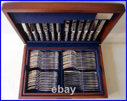 NEW Carrs of Sheffield 124 Piece Silver Plate Chelsea Canteen of Kings Cutlery