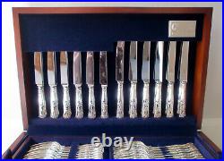 NEW Carrs of Sheffield 124 Piece Silver Plate Chelsea Canteen of Kings Cutlery