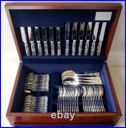 NEW Carrs of Sheffield 124 Piece Silver Plate Chelsea Canteen of Kings Cutlery