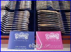 NEW Carrs of Sheffield 124 Piece Silver Plate Chelsea Canteen of Kings Cutlery