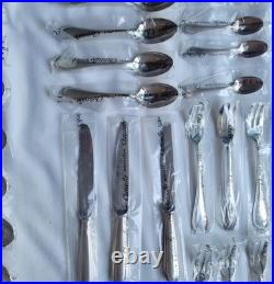 NEW Christofle silver Plated cutlery 85 Piece Set. Perles Pattern