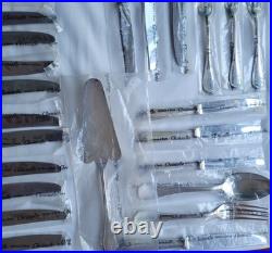 NEW Christofle silver Plated cutlery 85 Piece Set. Perles Pattern