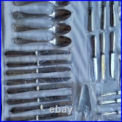 NEW Christofle silver Plated cutlery 85 Piece Set. Perles Pattern