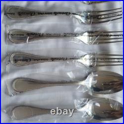 NEW Christofle silver Plated cutlery 85 Piece Set. Perles Pattern