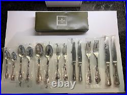 New Christofle Marley design silver cutlery 2 X 7 piece place settings
