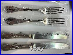New Christofle Marley design silver cutlery 2 X 7 piece place settings