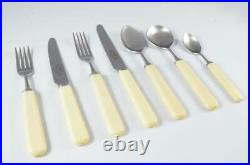 New Genuine Cream Handled 7 Piece Place Setting Brushed Finish Made In Sheffield
