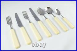 New Genuine Cream Handled 7 Piece Place Setting Mirror Finish Made In Sheffield