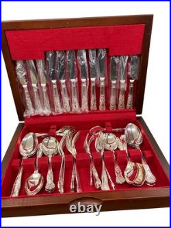 Newbridge EPNS Silver Plated Cutlery Set with Case Elegant Design (52 pieces)