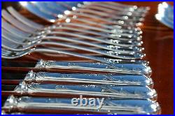 Nice Christofle Marly Silver Plated 24 Pieces Flatware Set in Six Settings
