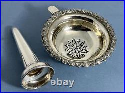 Nice Quality Antique Georgian Silver Sheffield Plate 2 Piece Wine Funnel C. 1820