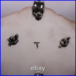 Nine (9) Piece English Silver Plate Breakfast Egg Cruet Set Cups Spoons