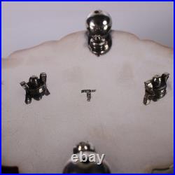 Nine (9) Piece English Silver Plate Breakfast Egg Cruet Set Cups Spoons