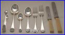 OLD ENGLISH Design WALKER & HALL Silver Service 42 Piece Canteen of Cutlery