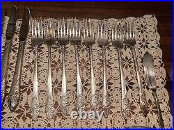 ONEIDA Community Evening Star Silver Plate 1950, 53 pieces 8 place settings +++