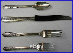 ONEIDA Silverplate ROYAL ROSE 1939 pattern 54-piece SET SERVICE for 12