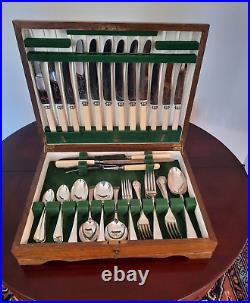 Old English Design James Dixon & Sons Silver Service 53 Piece Canteen of Cutlery