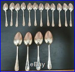Old English pattern silver plated canteen 12 place settings, 112 pieces