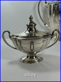 Oneida 3 Piece Vintage Community Plate 11900 Silver Plate Tea Set Grosvenor Ptrn