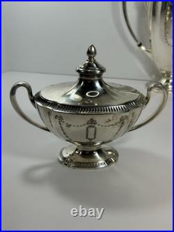 Oneida 3 Piece Vintage Community Plate 11900 Silver Plate Tea Set Grosvenor Ptrn