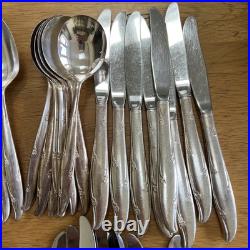 Oneida Community Carousel Silver Plated Cutlery Set 64 Pieces Vintage