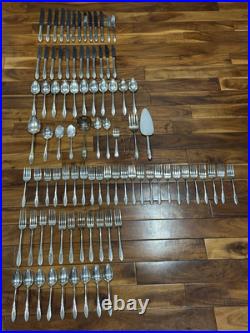 Oneida Community Debonair Serving Set 92 Pieces Silver Plate With Case