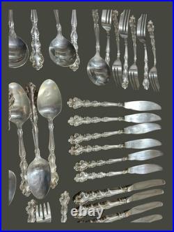Oneida Community Mansion House Pattern Silver Plated Cutlery Set 59 Pieces