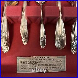 Oneida Community Tudor Plate Queen Bess11 Pattern Silverware 85 Piece Chest Box