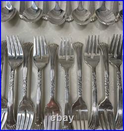 Oneida Floral Queen 1881 Rogers Silver Plate Large 75 Piece Flatware Set