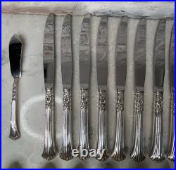Oneida Floral Queen 1881 Rogers Silver Plate Large 75 Piece Flatware Set