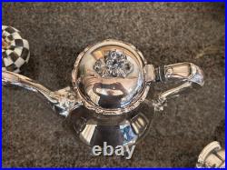 Orig Sale Sticker Reed & Barton Provincial 3 Piece Silver Plate Tea Set