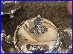 Orig Sale Sticker Reed & Barton Provincial 3 Piece Silver Plate Tea Set