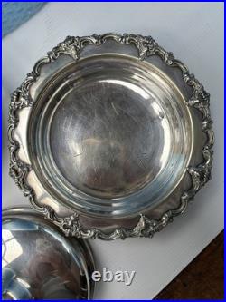 Ornate Antique 3 piece Silver Plated Lidded Soup Server with warming dish c1880