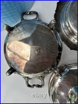 Ornate Antique 3 piece Silver Plated Lidded Soup Server with warming dish c1880