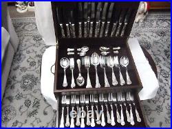 Osborne Sheffield 8 Place 84 Piece Silver Plated Kings Cutlery Mahogany Canteen