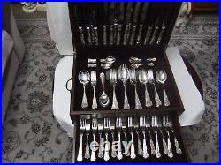 Osborne Sheffield 8 Place 84 Piece Silver Plated Kings Cutlery Mahogany Canteen