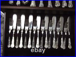 Osborne Sheffield 8 Place 84 Piece Silver Plated Kings Cutlery Mahogany Canteen
