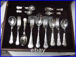 Osborne Sheffield 8 Place 84 Piece Silver Plated Kings Cutlery Mahogany Canteen