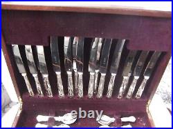 Osborne Sheffield 8 Place 84 Piece Silver Plated Kings Cutlery Mahogany Canteen
