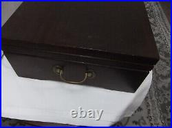 Osborne Sheffield 8 Place 84 Piece Silver Plated Kings Cutlery Mahogany Canteen
