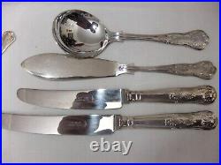 Osborne Sheffield 8 Place 84 Piece Silver Plated Kings Cutlery Mahogany Canteen