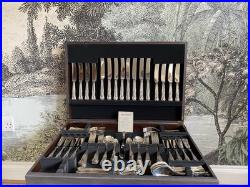 Osborne Silver-plated Plated Kings Pattern Cutlery Set Serve 8 85 Pieces