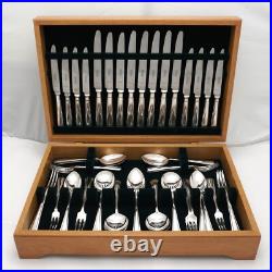 PLAIN PINE Design Garrard & Co London Silver Service 50 Piece Canteen of Cutlery