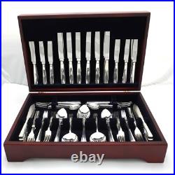PLAIN PINE Design Goldsmiths London Silver Service 76 Piece Canteen of Cutlery