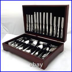 PLAIN PINE Design Goldsmiths London Silver Service 76 Piece Canteen of Cutlery