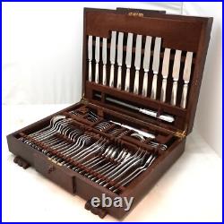 POMPADOUR Design ELKINGTON & CO Silver Service 52 Piece Canteen of Cutlery Set